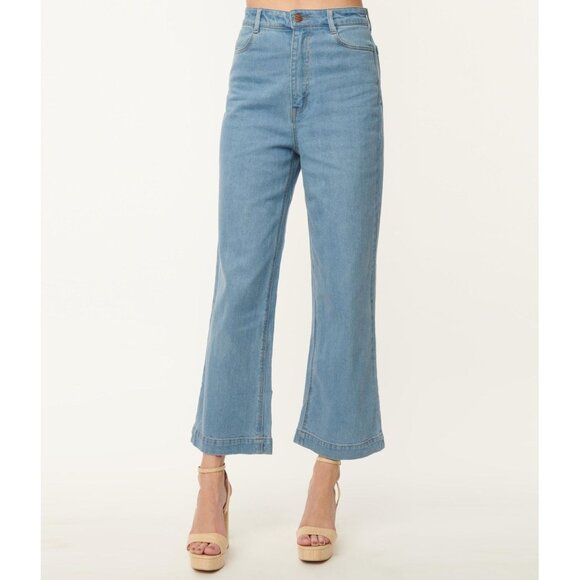 Princess Highway Modcloth Remi Jeans Light Blue Denim Straight Leg AU 12 US L - Picture 1 of 7